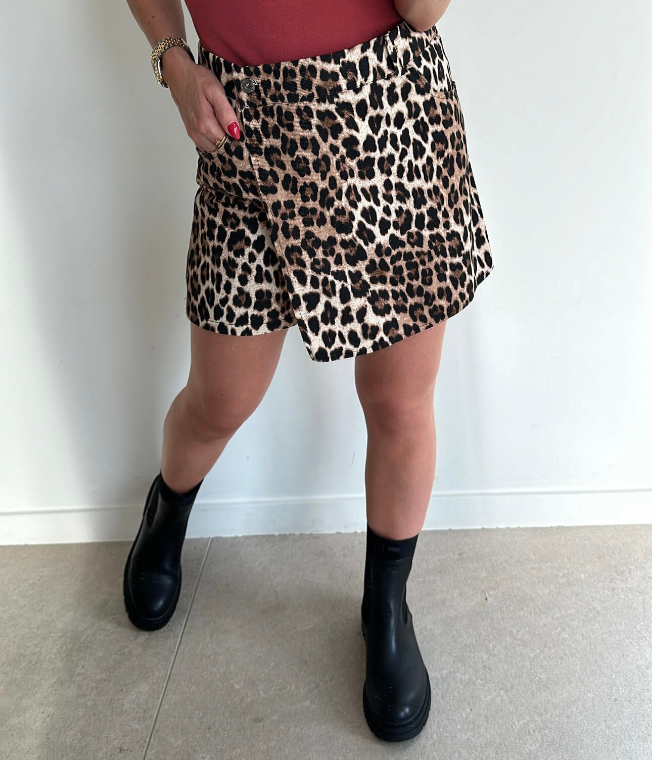 SALLIE Skort - leopard brown