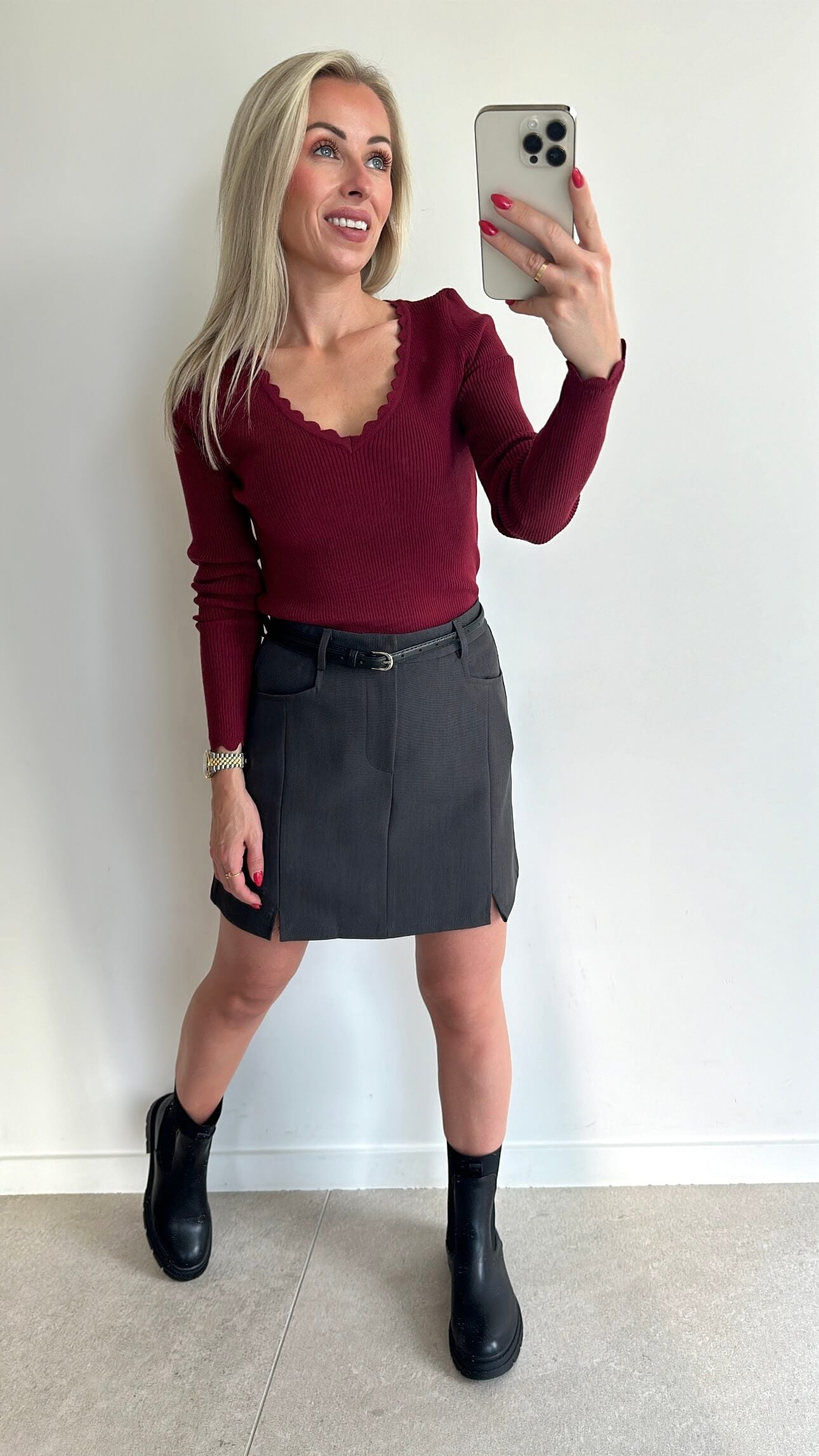 TILLIE Top - bordeaux