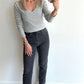 MOM Jeans - dark grey/ripped ankle details