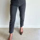 MOM Jeans - dark grey/ripped ankle details