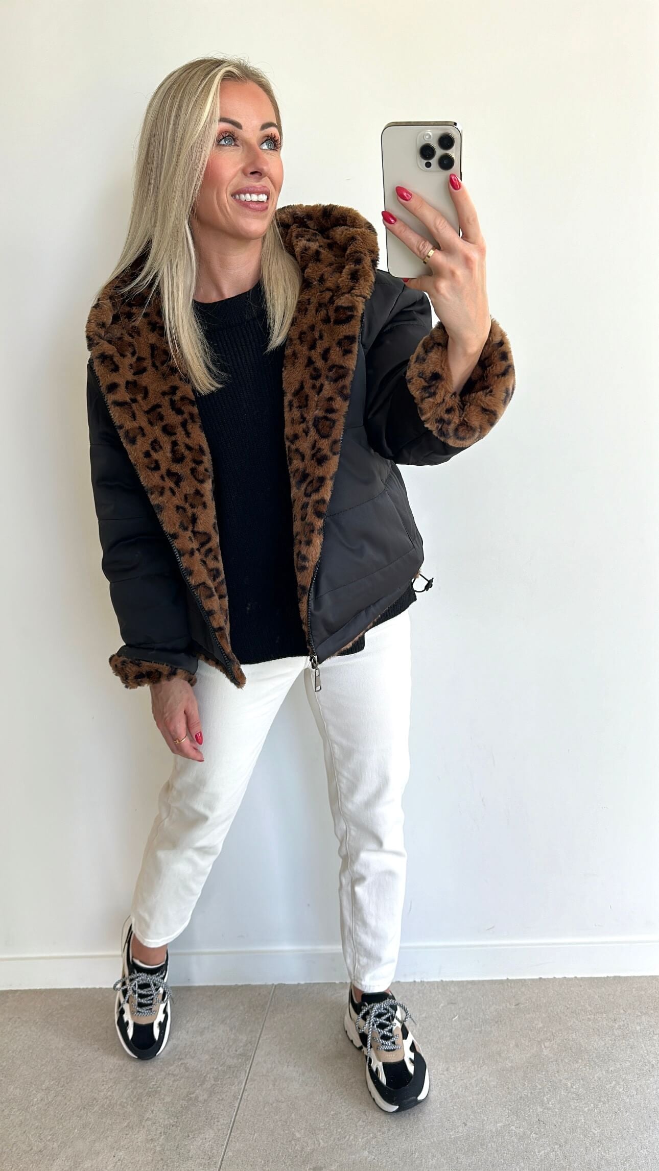 CARMIE Coat - leopard/black