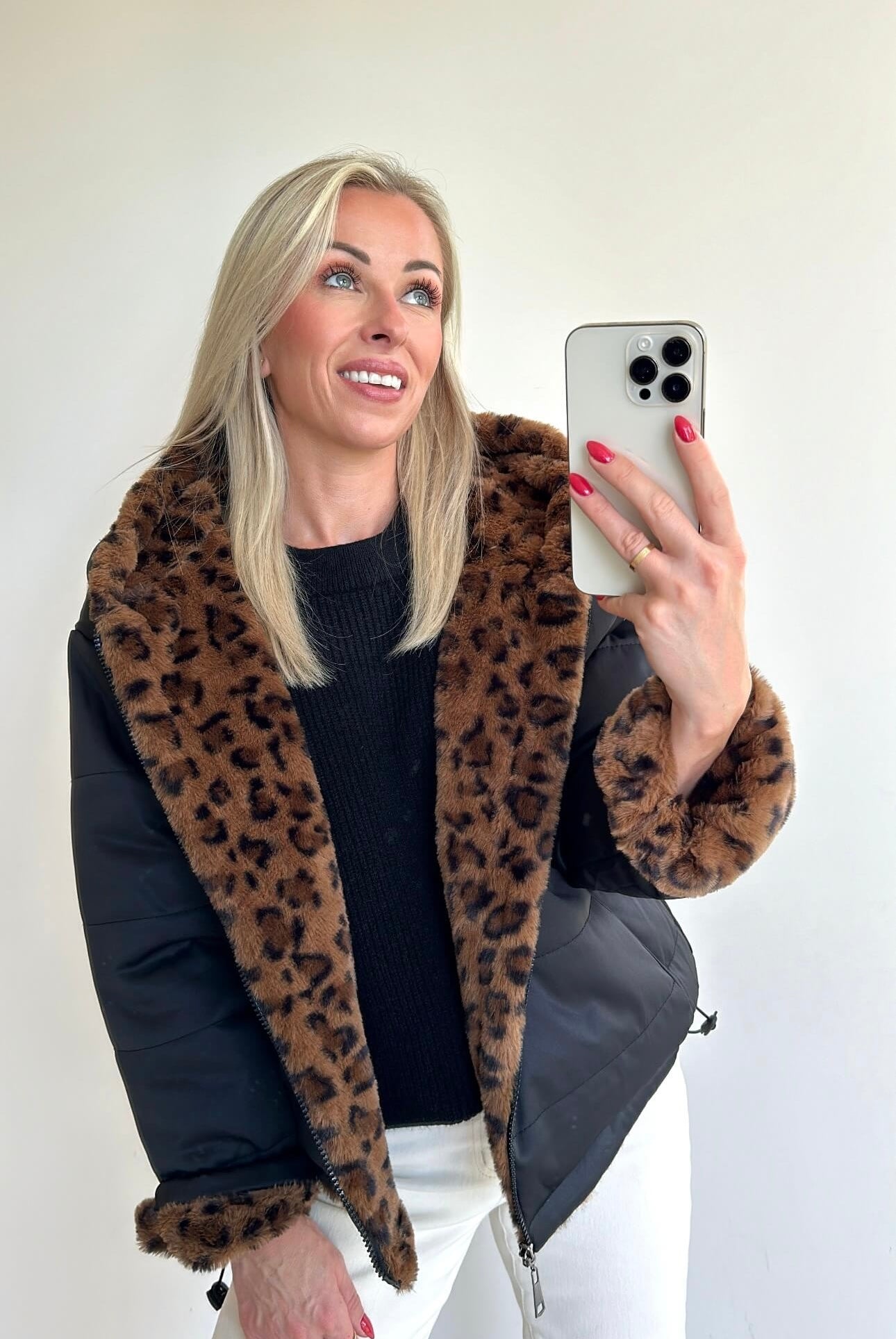 CARMIE Coat - leopard/black