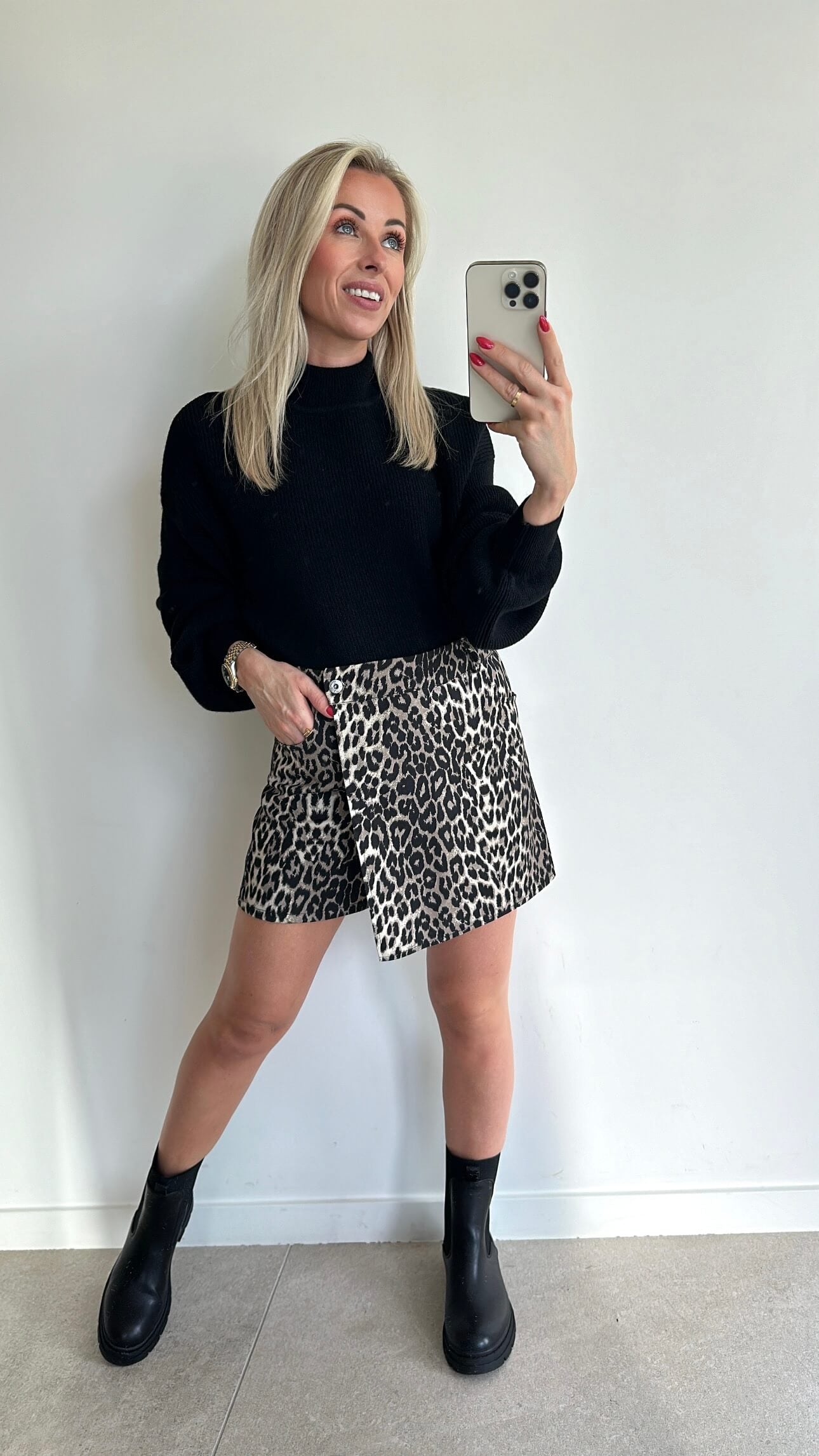 SALLIE Skort - leopard taupe